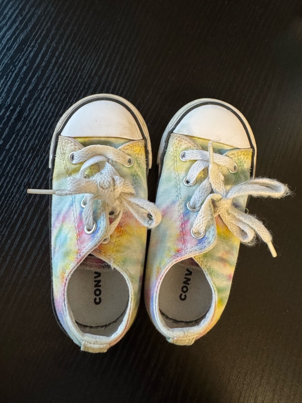 Converse Kids Tie-Dye Low Top Sneakers in Yellow, Blue, Pink